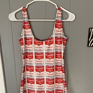 Campbell’s tomato soup dress
